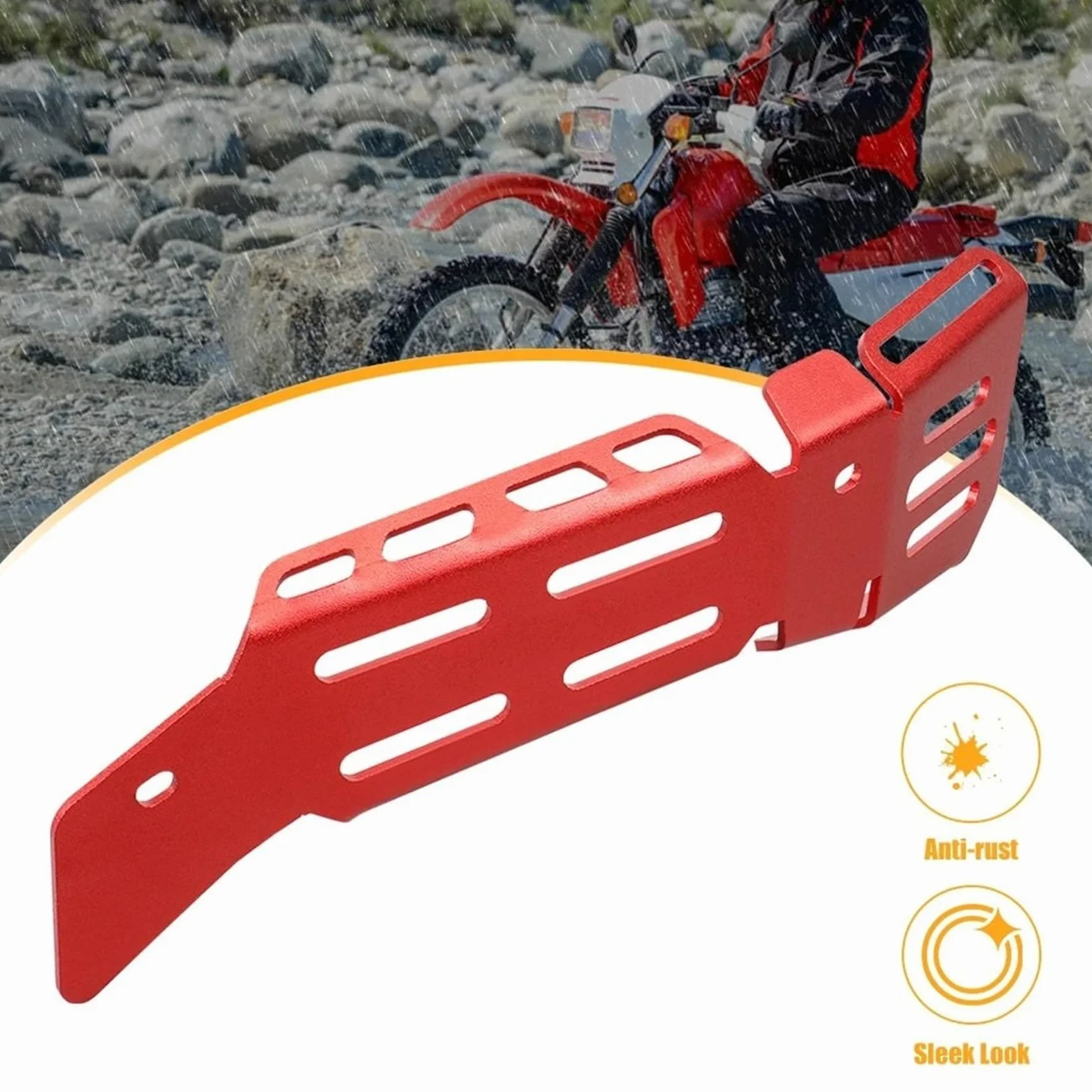 Protector de Escape Protector de Tubo de Escape de Aluminio para Motocicleta, Protector térmico, Compatible con Honda XR650L (1993-2024) Deflectores de Calor para Escape(Red)