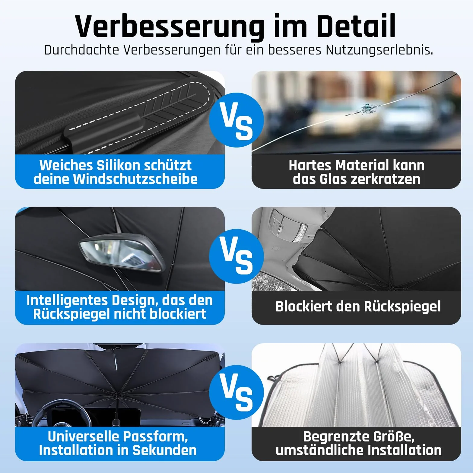 Parasol Coche Delantero 140x80cm 130x68cm Ajustable Protección UV Titanio Universal Sedán SUV Camioneta Plegable Portátil