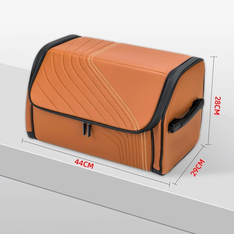 Organizador de maletero plegable for coche - Organizador de maletero plegable con tapa - Organización del maletero ，Caja de almacenamiento para coche(Black)