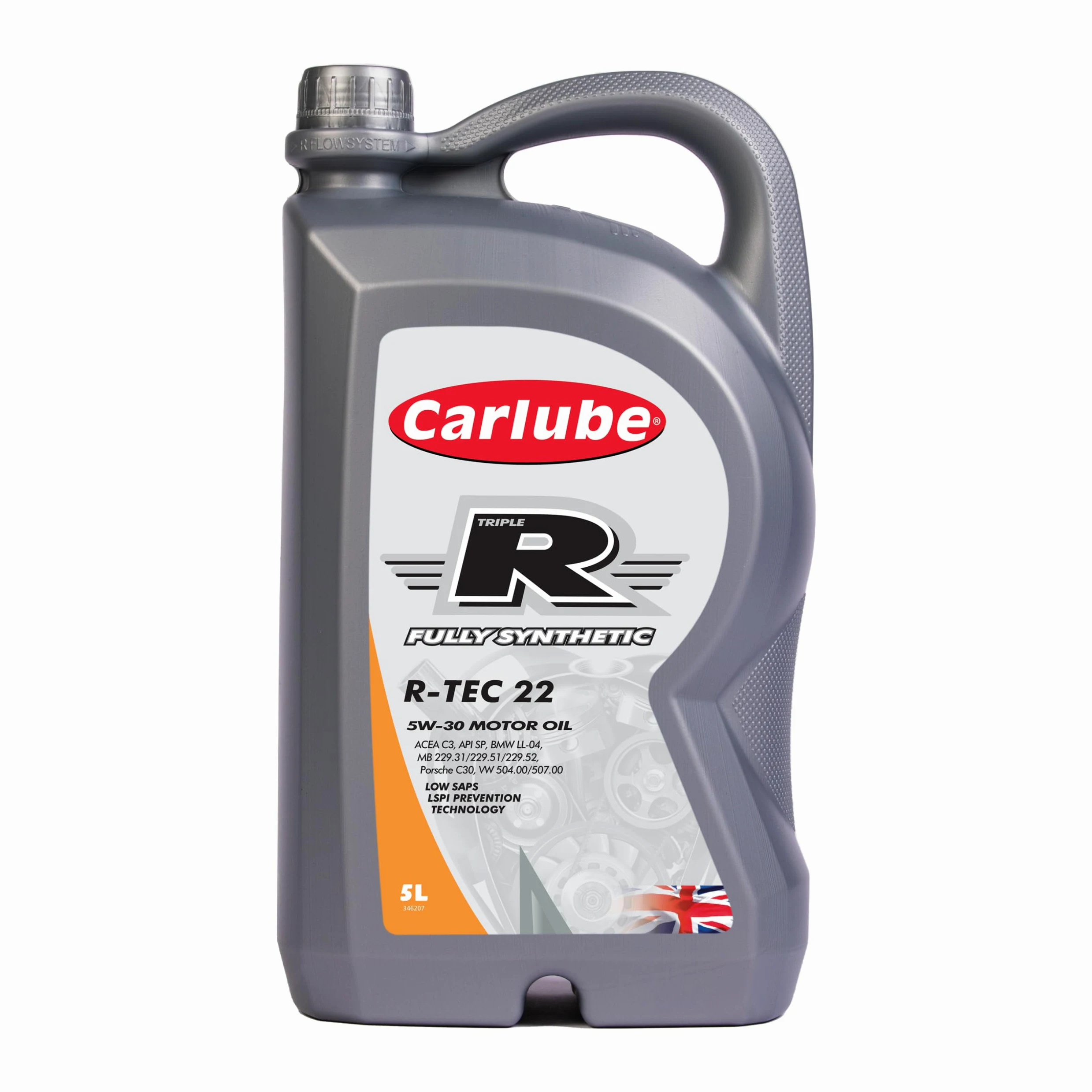 Carlube Triple R 5W-30 VW Aceite Totalmente Sintético R-TEC 22 para Porsche, Volkswagen y BMW, ACEA C3, API SP