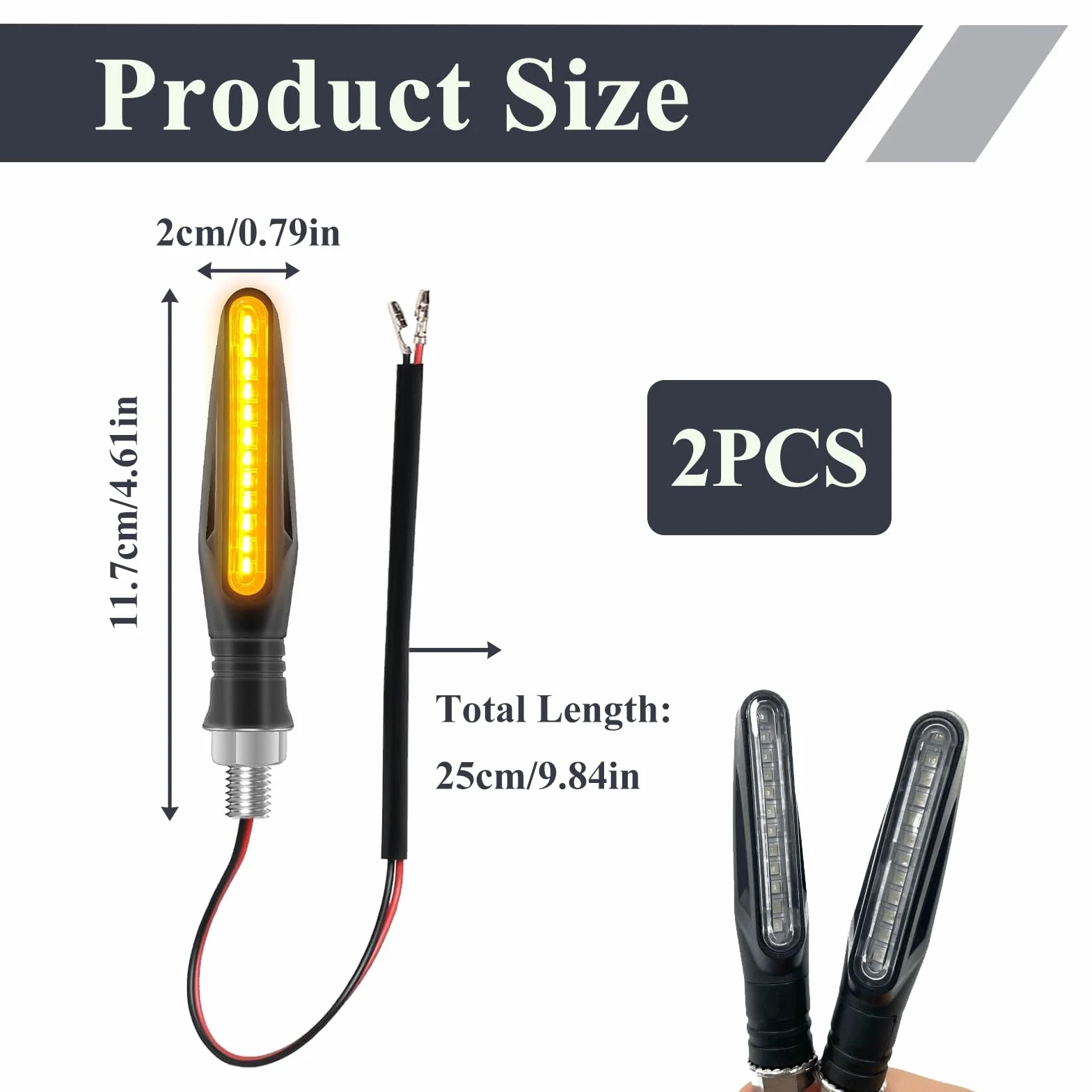 2 Piezas Intermitentes Moto LED 12V Universales, Luz Señal de Giro Ámbar con 12 LED, Luz Estroboscópica Impermeable para Motocicleta Scooter Bicicleta Coche Indicador Señalización Compacto