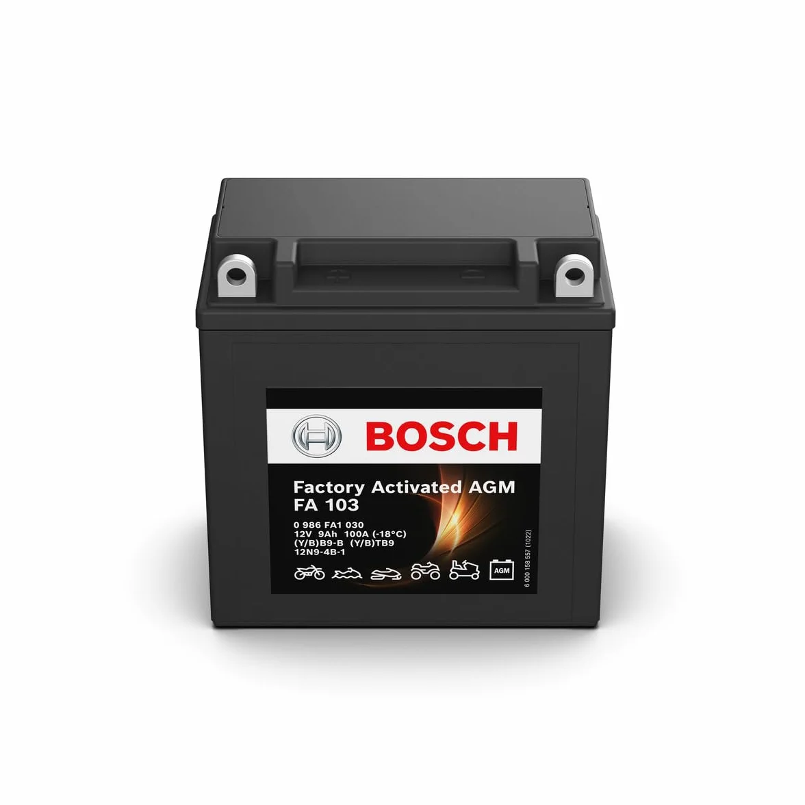 Bosch FA103 Batería para Motocicletas AGM 12V 100A 9Ah M4F25 BB9-B BTB9 12N9-4B-1