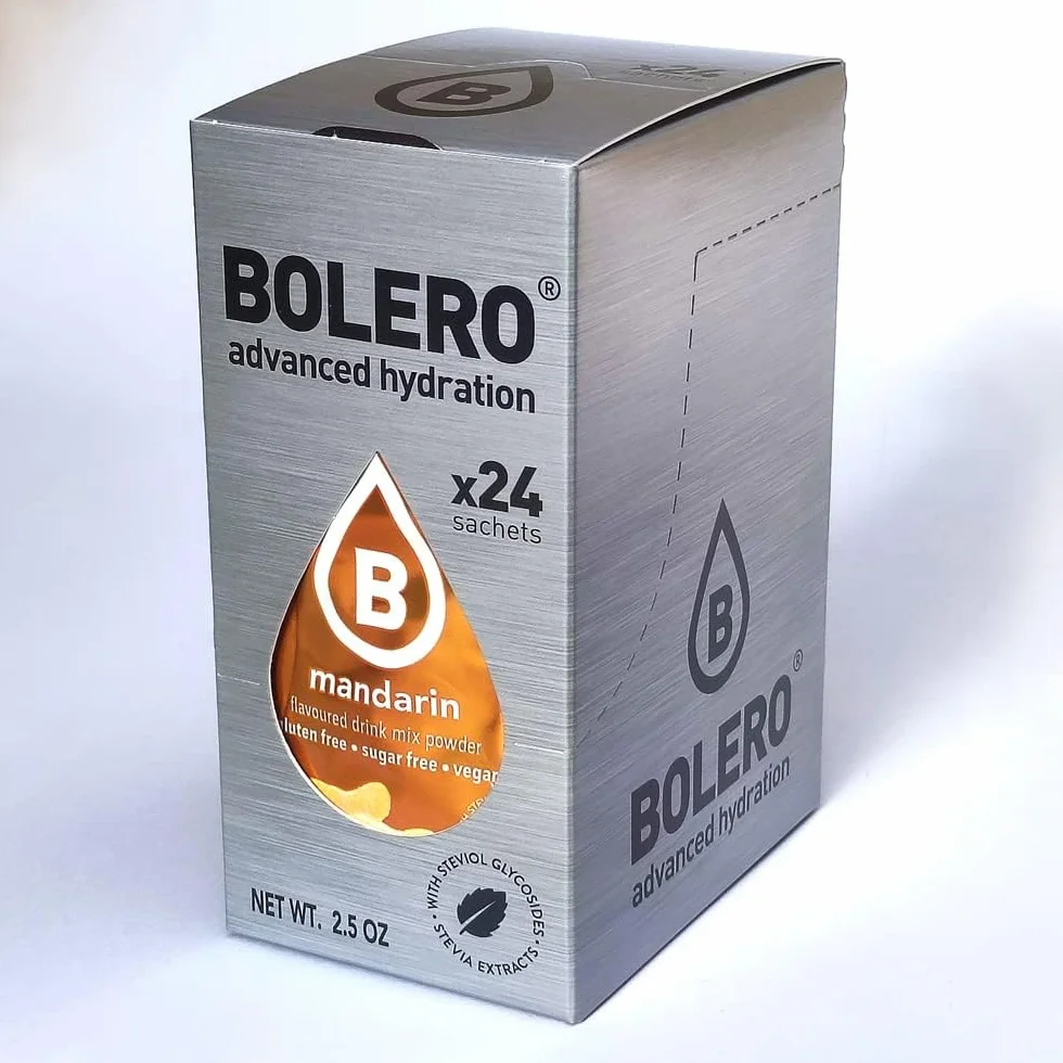 Bolero Drink 24 bolsitas 3 g fruta preparada en polvo soluble bebida fresca 72 gramos endulzado stevia Mandarin