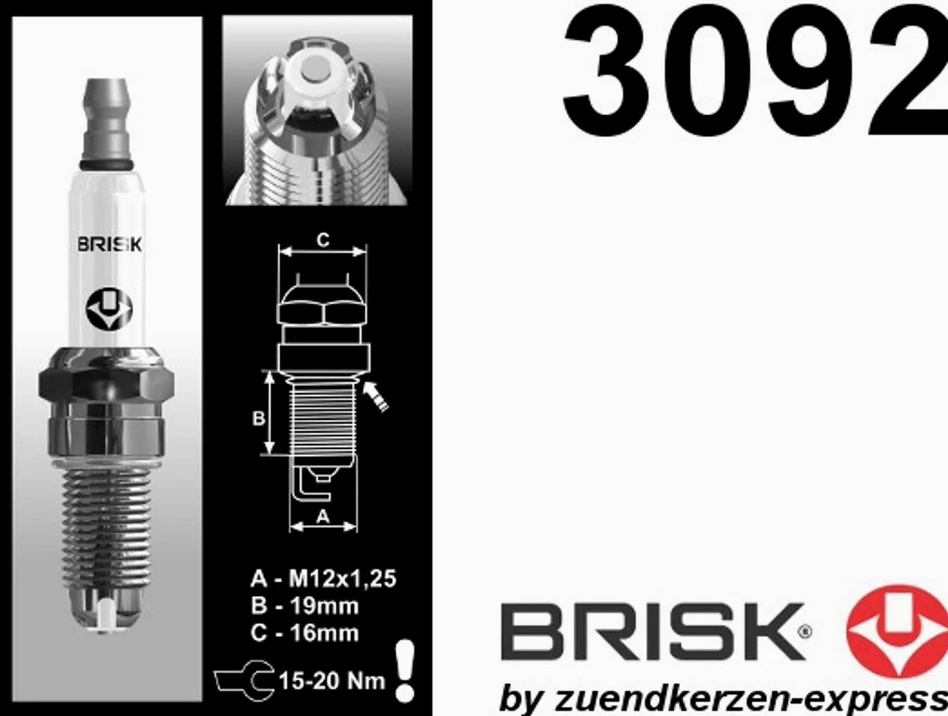 BRISK Premium Racing BOR12LGS 3092 Bujías de Encendido, 4 piezas