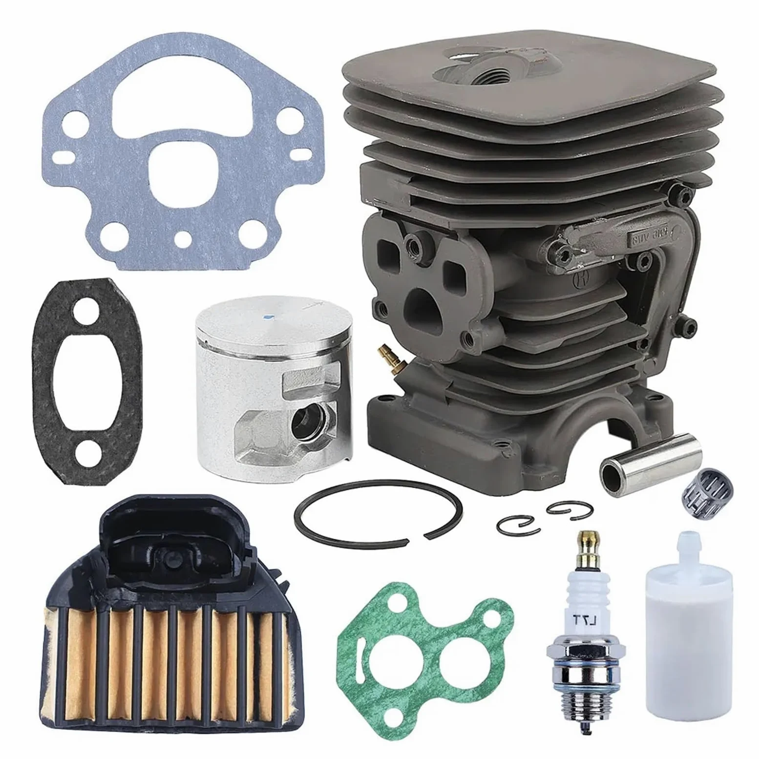 Kit de pistón cilindro motosierra 47mm for Husqvarna 455 455e 460 con bomba aceite línea filtro combustible aire reemplazar 537320402 537255702