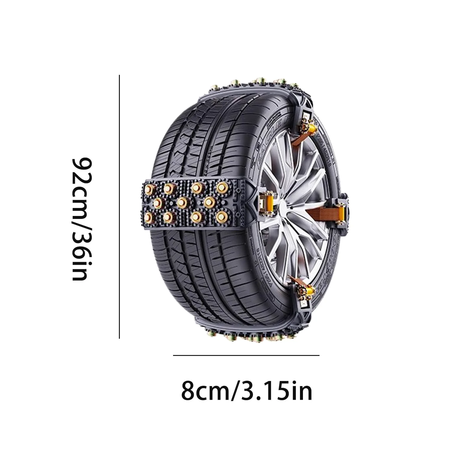 Cadenas De Nieve Para Neumáticos De Coche Instalación En 5 Segundos | Para Neumáticos De 165-265 Mm Cadenas Antideslizantes Para Coche Para Viaje Cortacésped SUV Remolque C