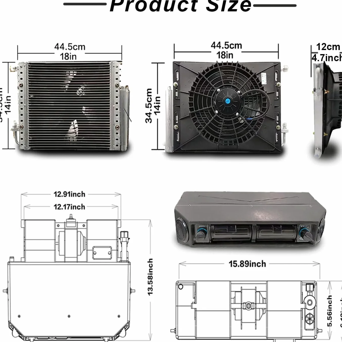 Aire acondicionado universal debajo del salpicadero, sistema refrigeración eléctrico compacto furgonetas caravanas camiones