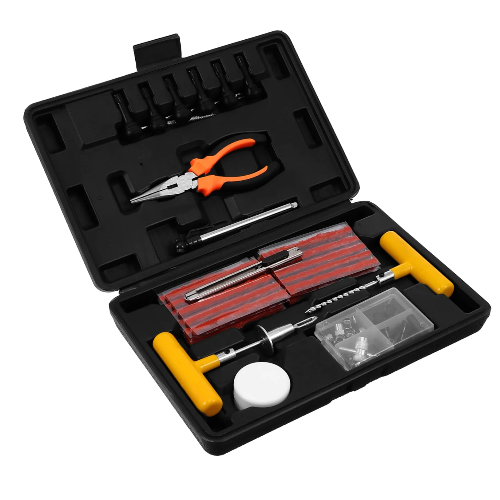 Kit de Reparación de Neumáticos para Automóviles 100 Piezas | Kit Reparación Neumáticos Coche Portátil, Kit de Herramientas para Coche, Fácil de Operar y Ligero