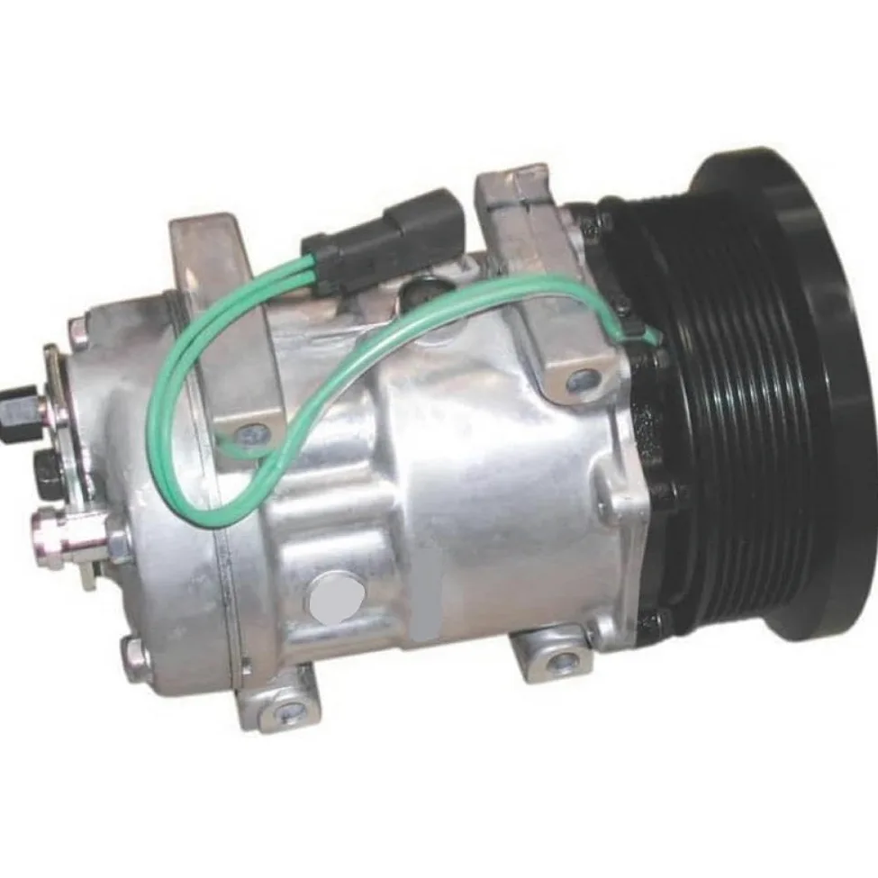 Compresor de Aire Acondicionado 24V SD7H15 8 Ranuras 464-9988 Compatible con Caterpillar 725 Excavadora 385B 5090B Cargadora 950H 962H Repuesto para Sanden 4769