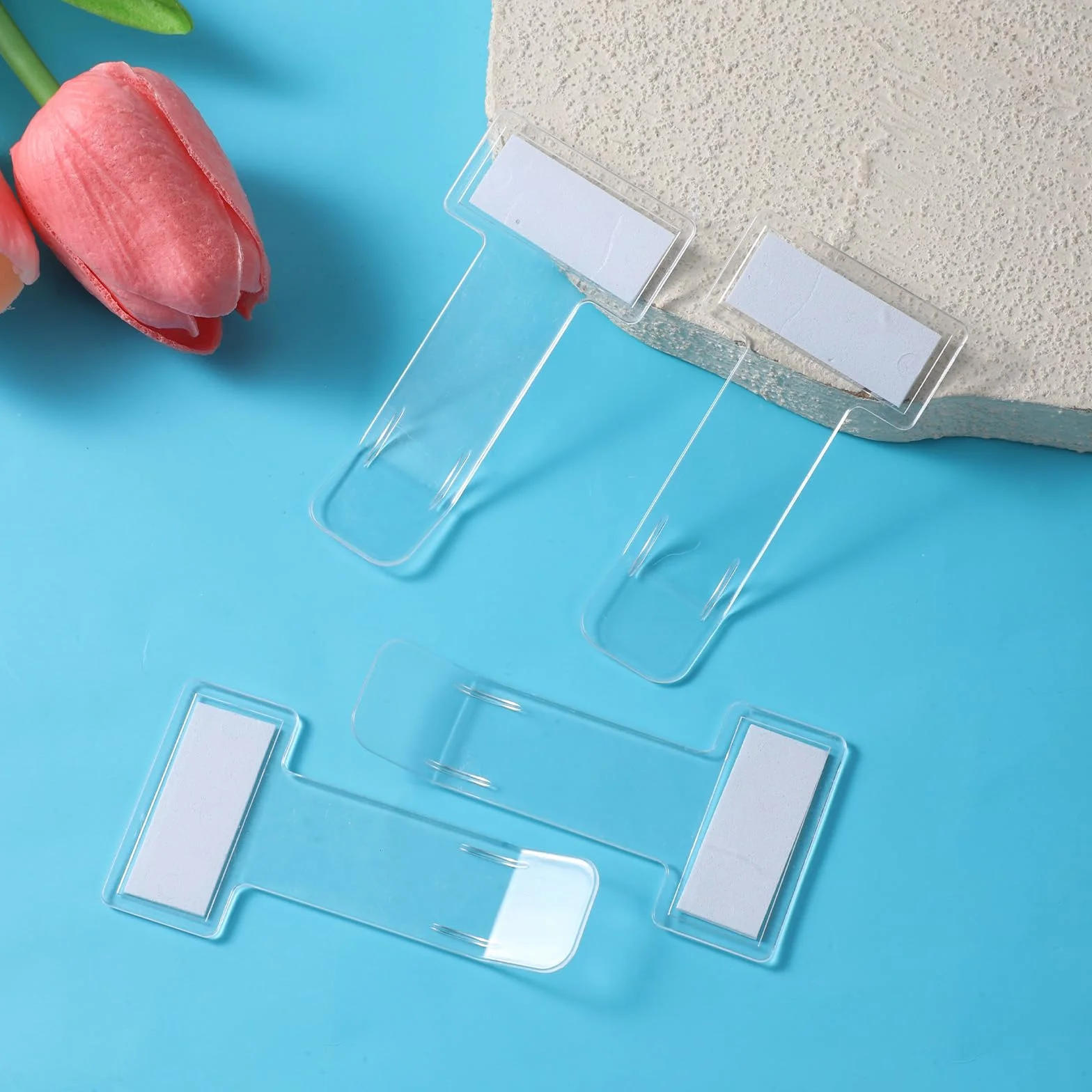 TIESOME 10 piezas de clips para soporte de ticket de aparcamiento, soportes transparentes para parabrisas autoadhesivos, clip para tickets para coches, caravanas, camiones