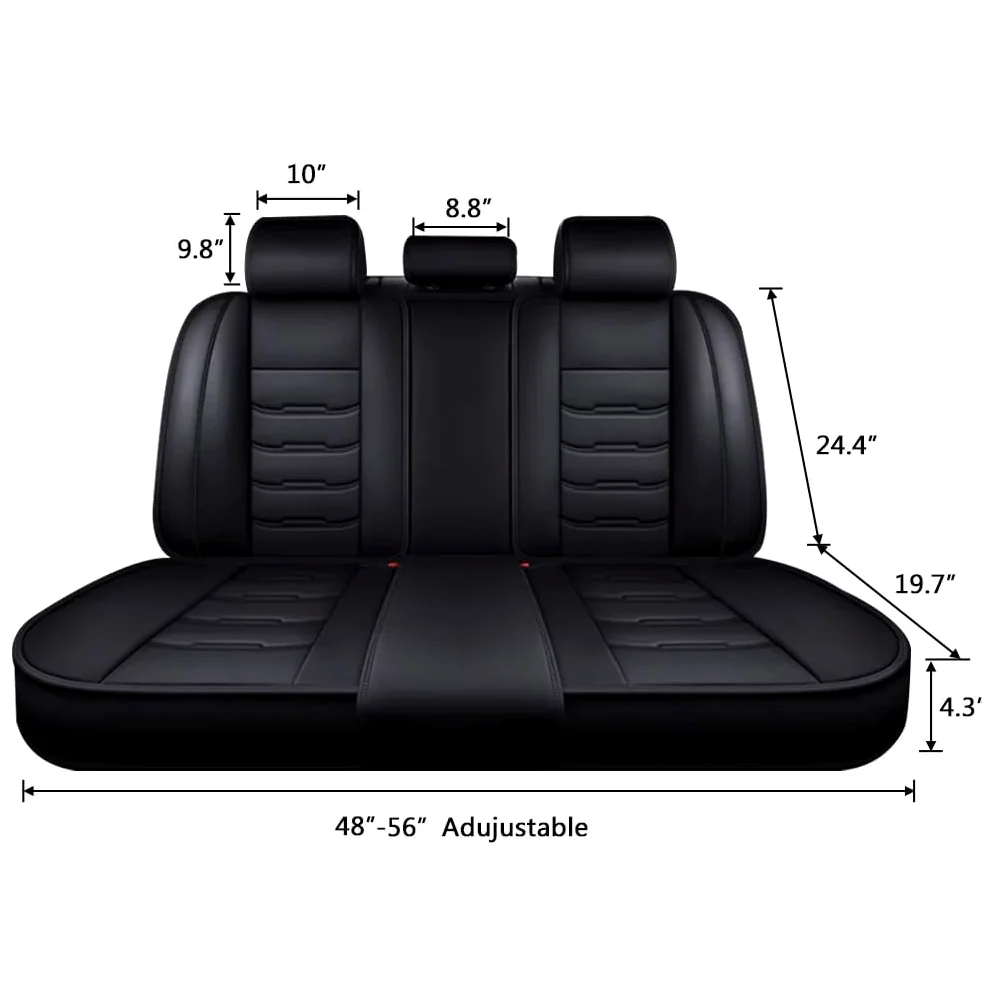 Coche Juegos de Cubreasientos, para Renault Kadjar 2015 2016 2017 2018-2022 5 Plazas Cuero Protector de Asiento de Coche Accesorios,Standard Version-Black Red