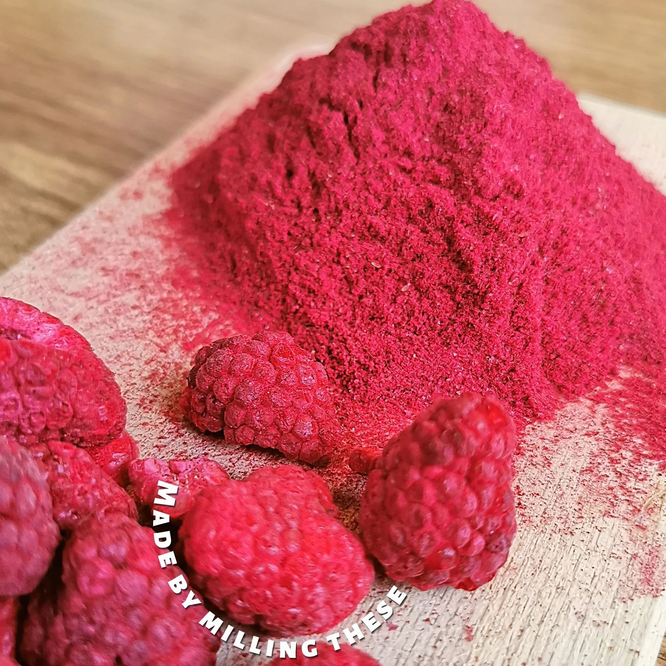 Frambuesas Liofilizadas en Polvo Fruta Deshidratada Pura Sin Azucar Raspberry Powder Raw (100g)