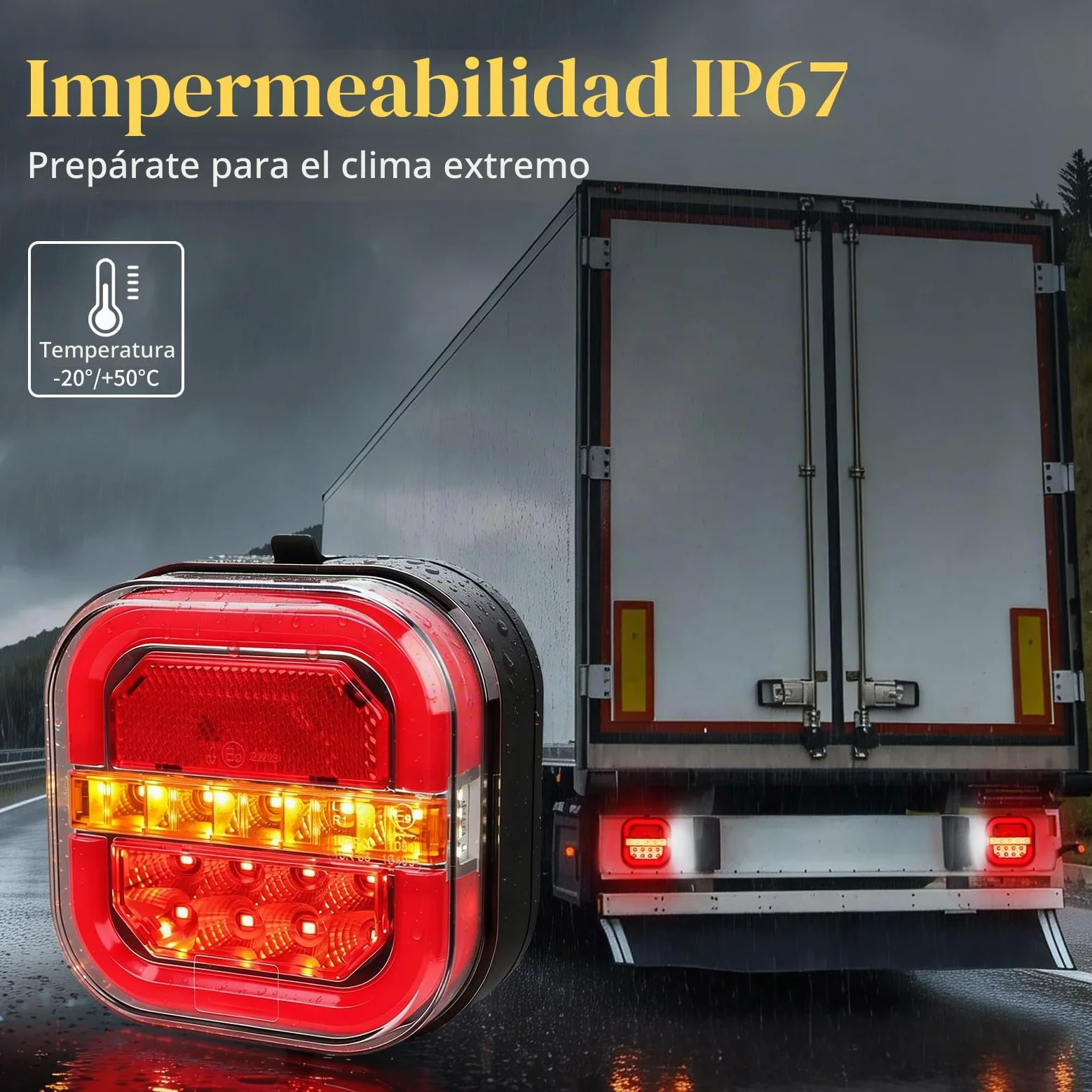 inalámbrica Luces traseras remolque led magnéticas 12v wireless - recargable, impermeable, sin cable, homologada E