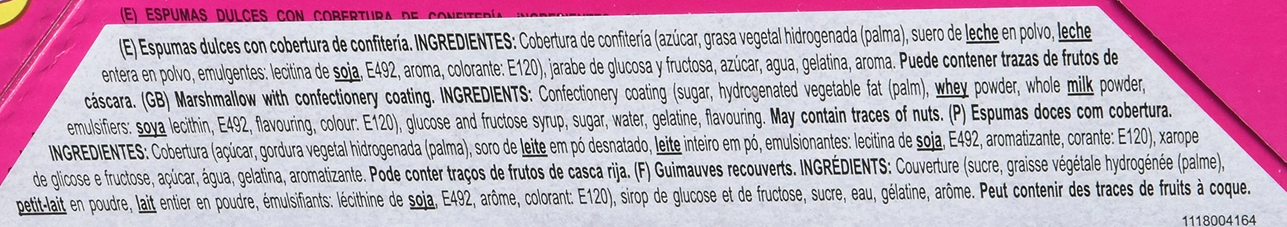 Fini Marshmallow Cubierto de Choco Sabor Fresa 730 gr