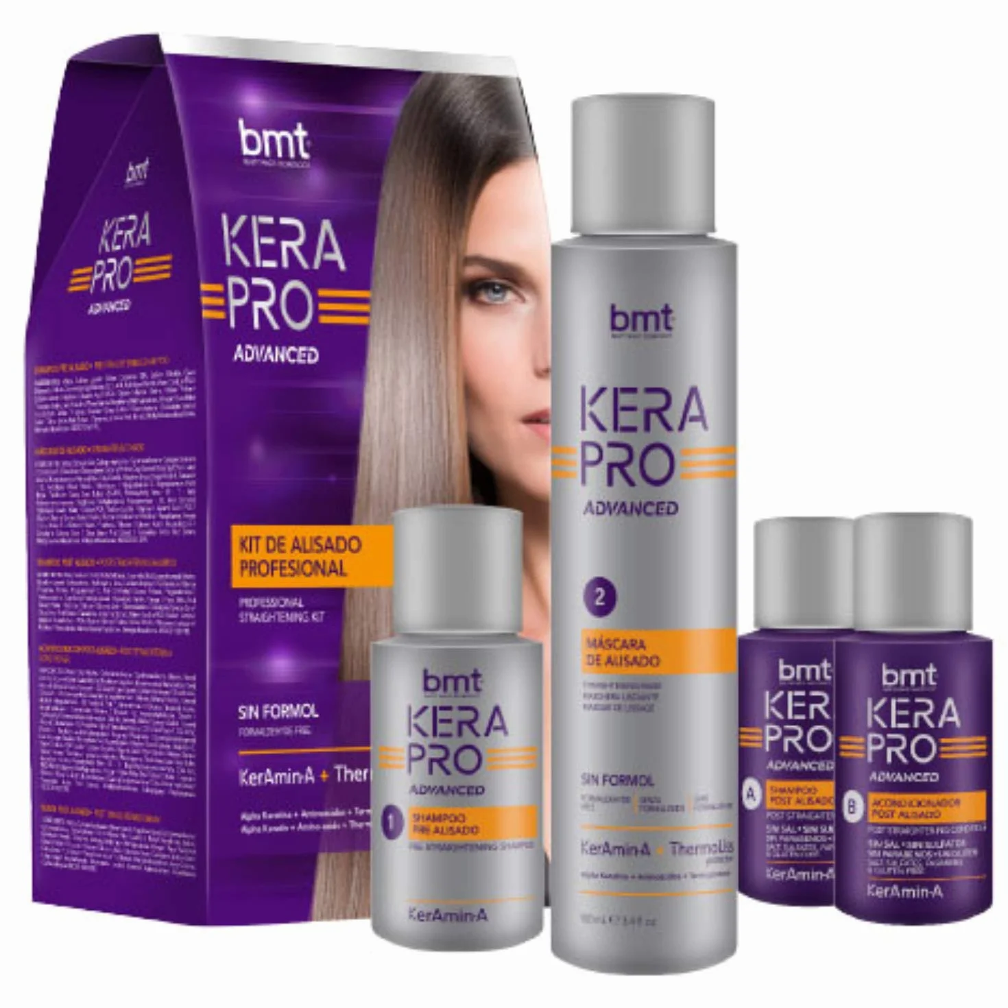 KATIVA BMT KERAPRO Advanced Kit de Alisado Profesional Keramin-A ThermoLiss Sin Formol 240 ml