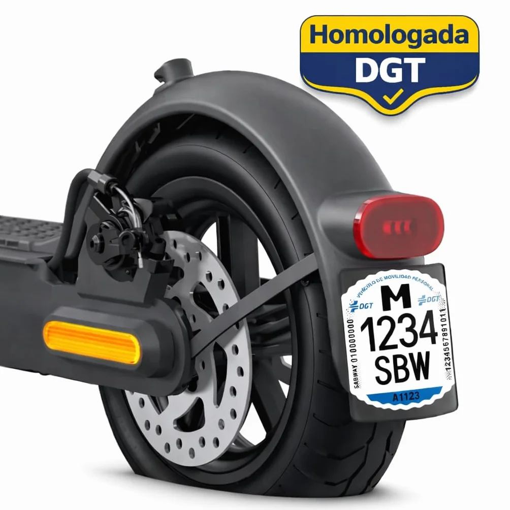 Matrícula Patinete Eléctrico VMP Homologada DGT 2026 – Etiqueta Adhesiva Identificativa Personalizada con Tus Datos – Obligatoria Vehículos Movilidad Personal – Evita Multas