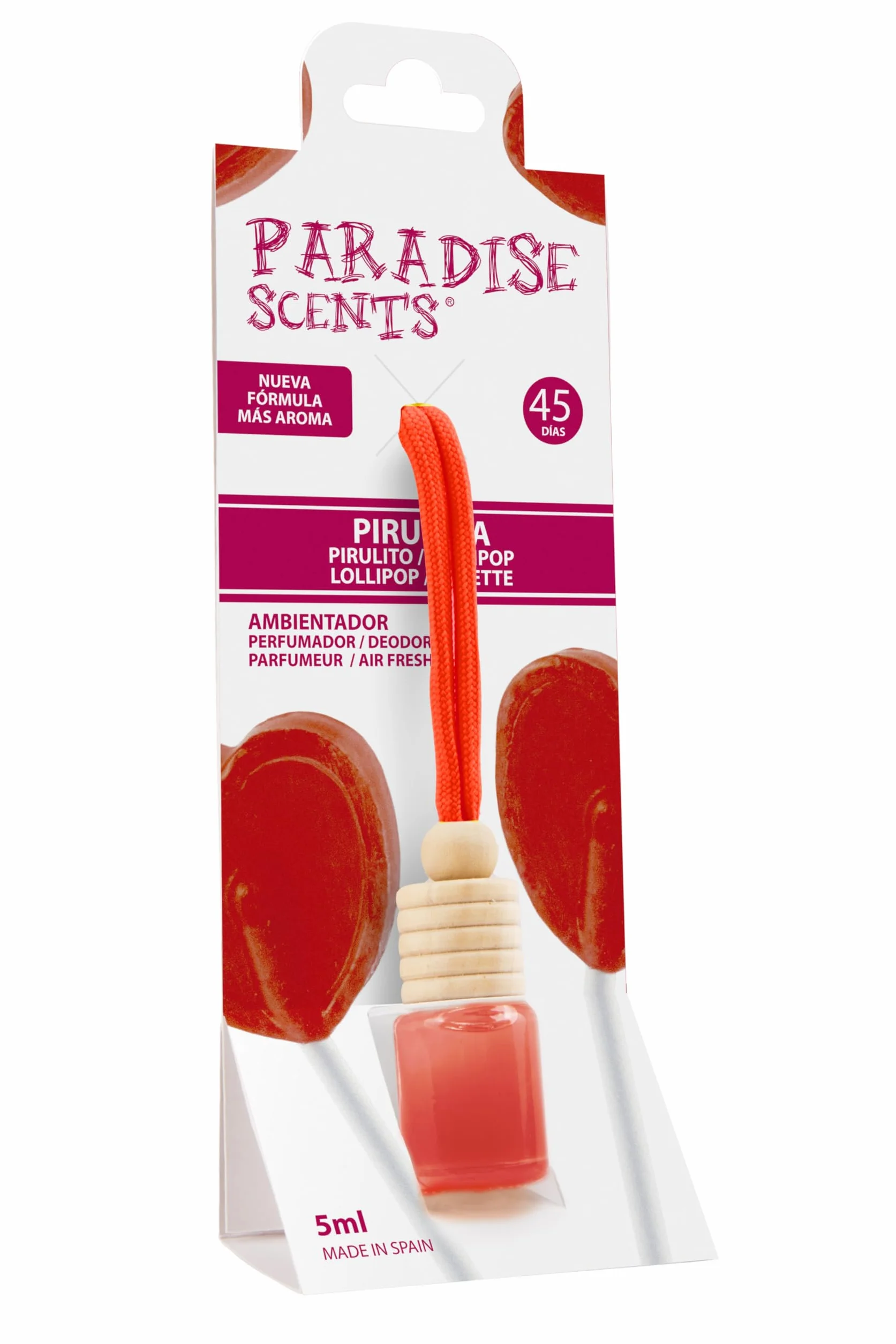 Paradise Scents PARADISE SCENSTS PER80164 Perfumador Spray Piruleta, Color Rojo
