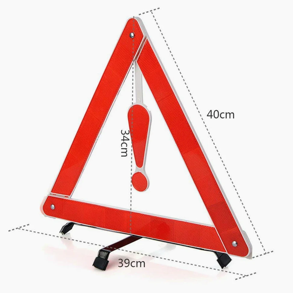 Marco de advertencia triangular, reflector triangular, universal de emergencia para coche, camión, furgoneta (paquete de 10)