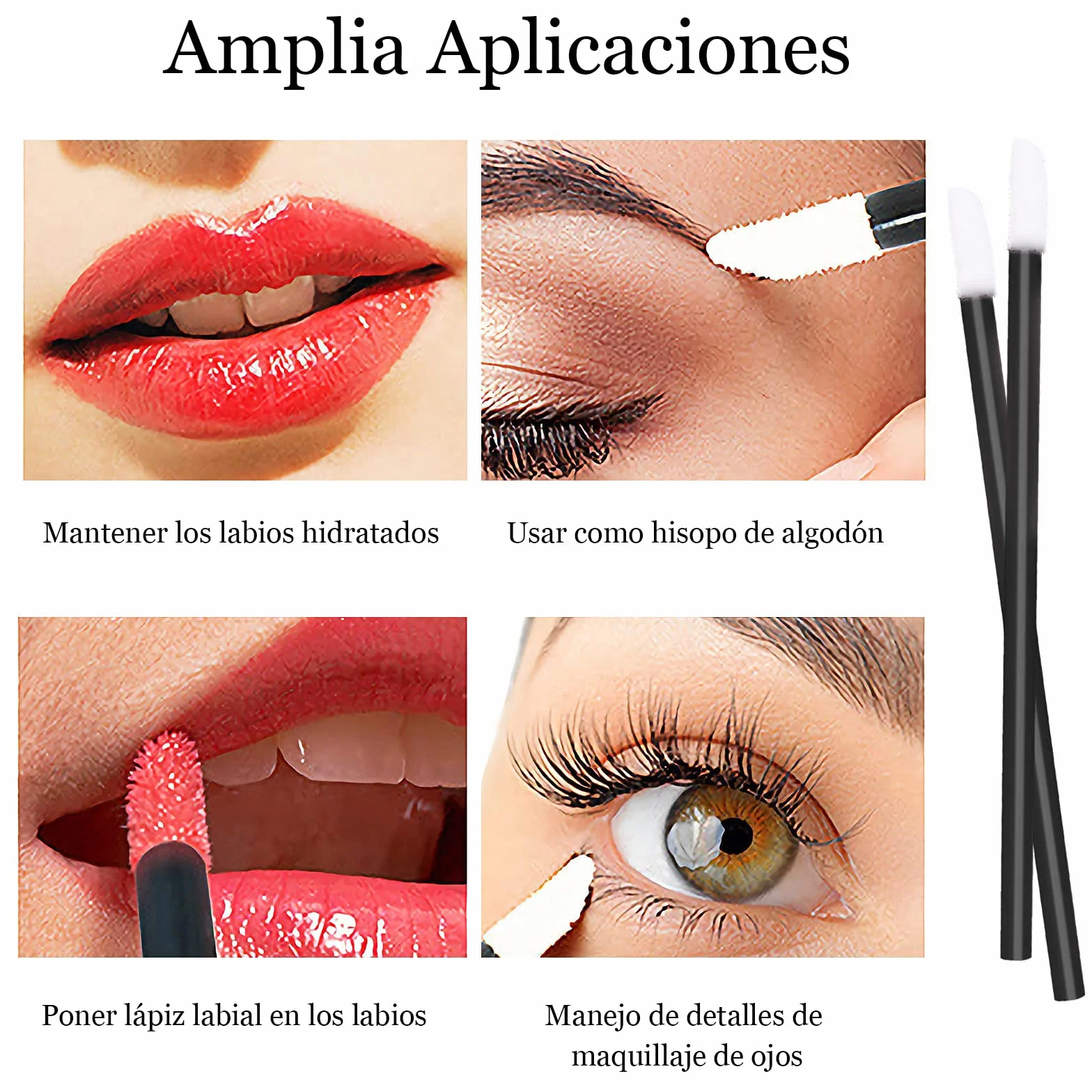 VEGCOO 150pcs Pinceles de Labios Desechables Cepillos Aplicadores de Maquillaje