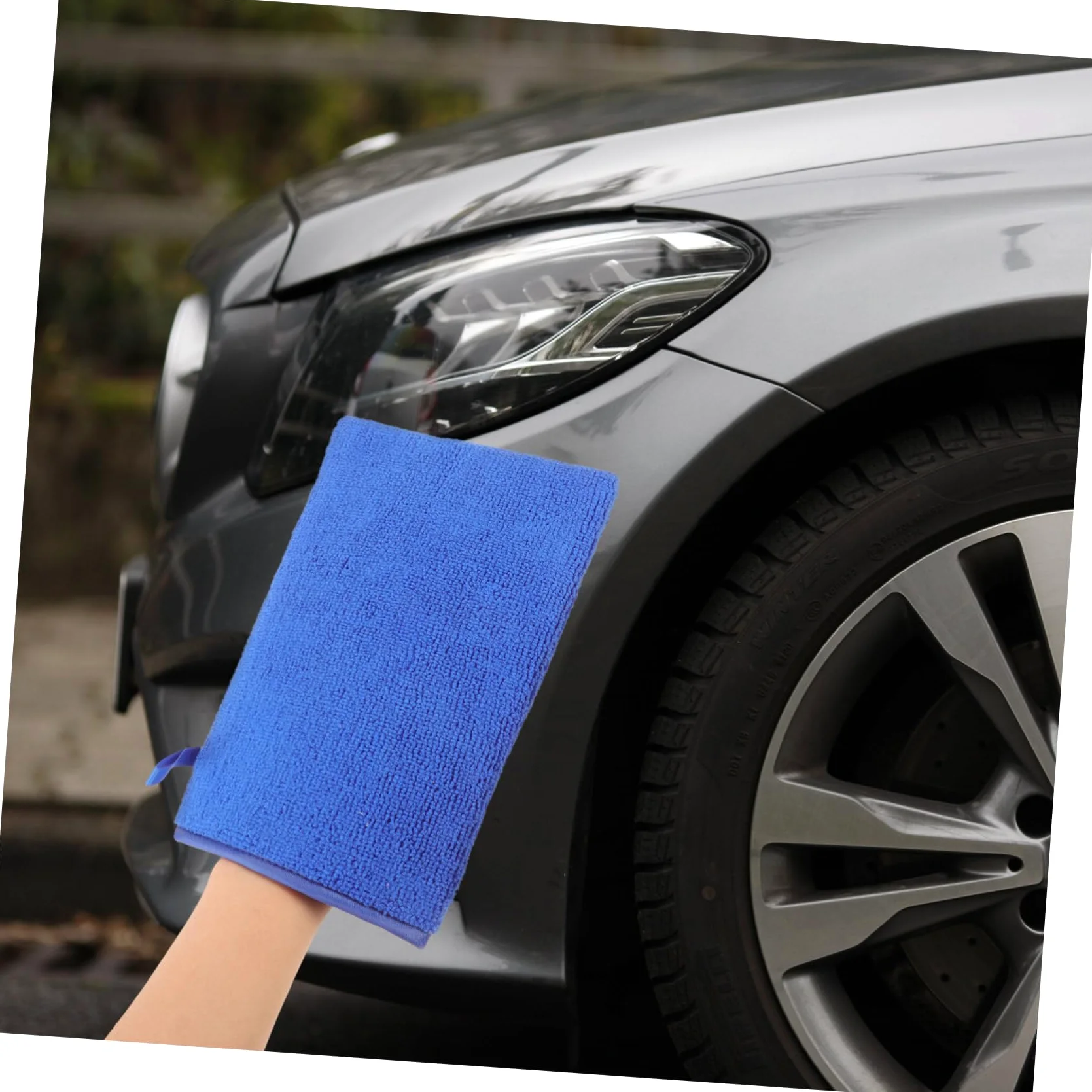 GLEAVI 3piezas Guante De Lavado De Arcilla para Coche Guante Descontaminante Reutilizable para Limpieza Exterior y Detallado Automotriz Azul