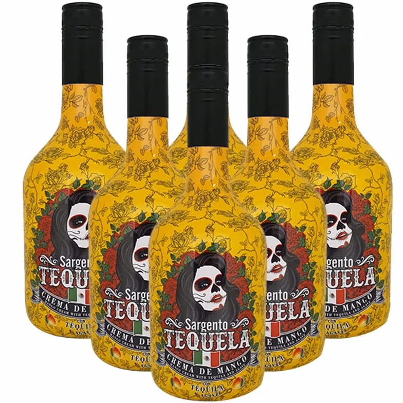 Crema de Mango con Agave Sargento Tequela 70 cl Pack 6 botellas
