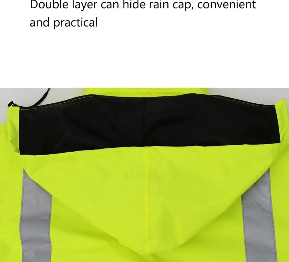 Chalecos Reflectantes de Alta Visibilidad, Tamaños múltiples del Amarillo Fluorescente Chaleco reflexivo Caliente Impermeable(XL)