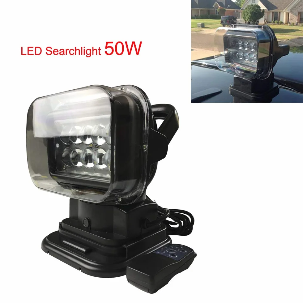 SXMA 50W Led Search Light Control remoto inalámbrico 360 grados de luz de trabajo Luz de lámpara de reflector Base magnética para auto / 4X4 / Offroad/SUV Camping Garden (1PCS)