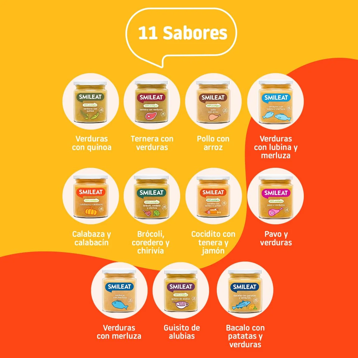Smileat Tarrito infantil Verduras Calabaza Calabacín 6 Meses Sin Azúcar Sal Añadido 230g