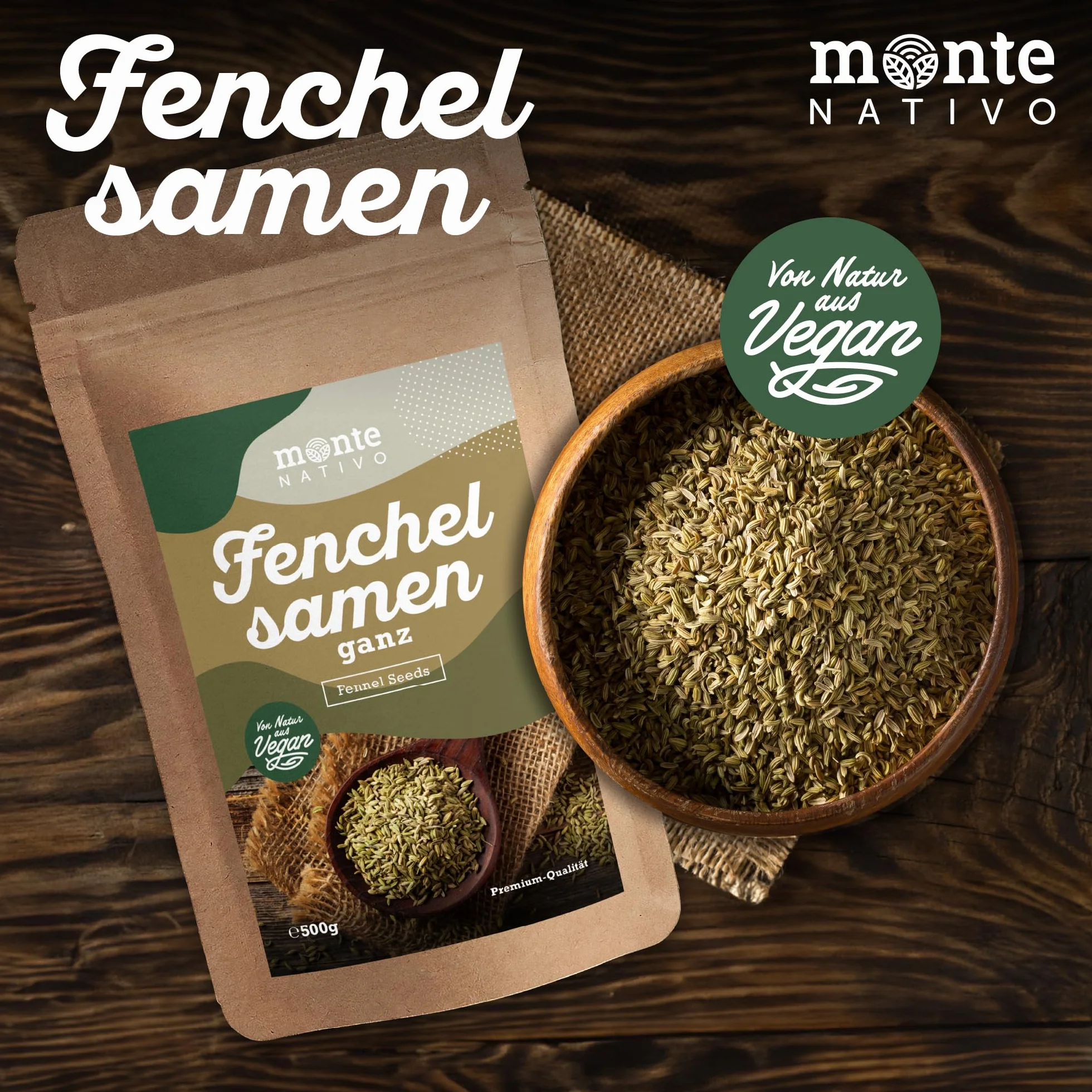 Semillas de Hinojo Monte Nativo 500g - Especias secas para Té y Cocina