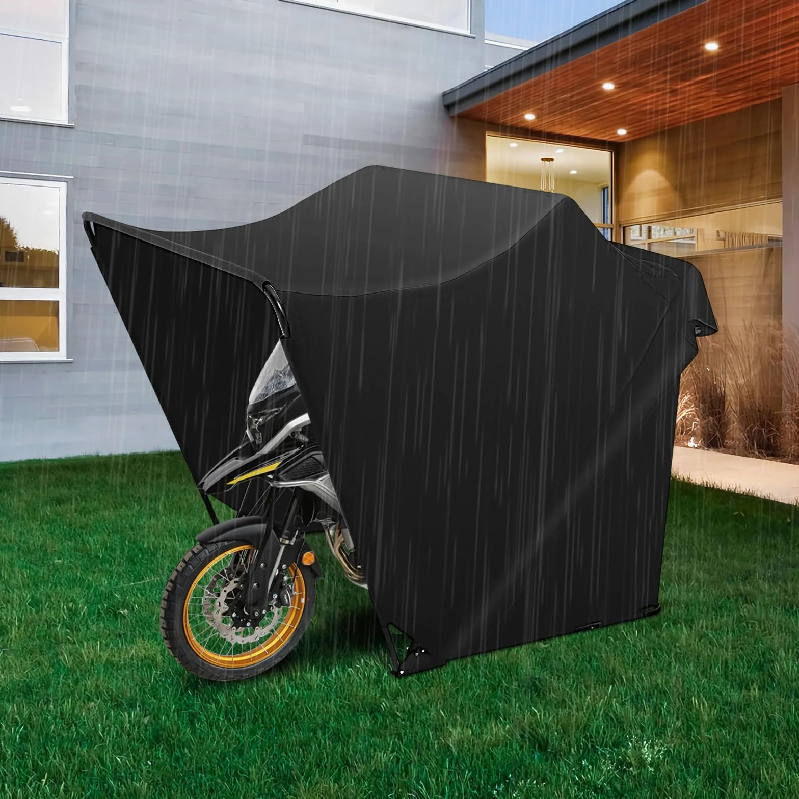 Garaje para motocicleta, tienda de campaña para motocicleta, garaje plegable para quad, 270 x 105 x 155 cm, garaje plegable para motocicleta, cubierta protectora impermeable resistente con bolsa, para