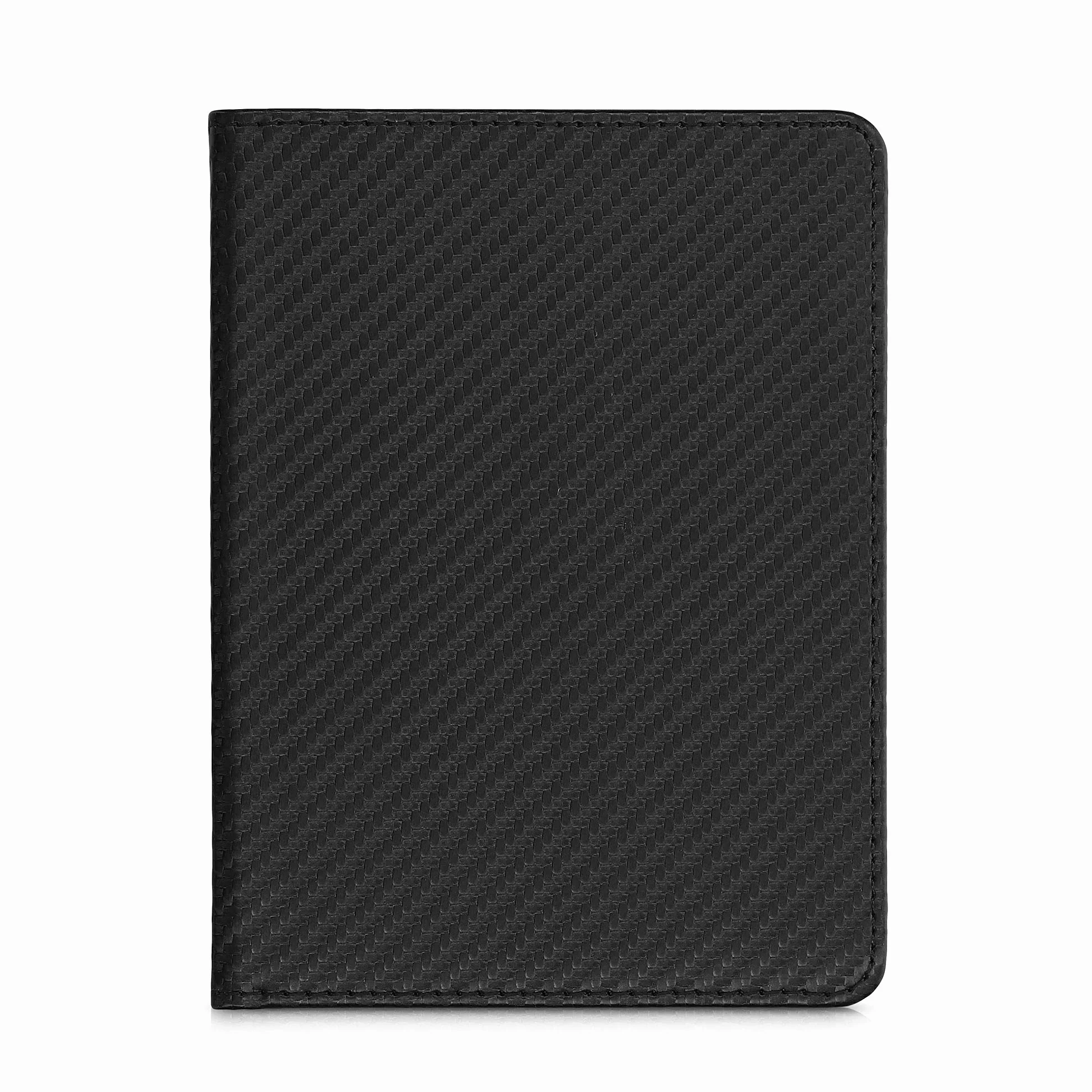 kwmobile Funda para permiso de circulación coche de cuero sintético - 10.5 x 14.8 CM - de carbono negro