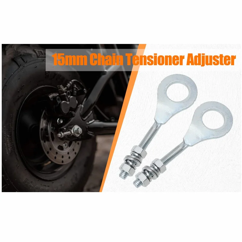 Wai Danie 2pcs 15mm 0.6inch Eje de la Cadena Ajustador Tensor para 50cc-125cc ATV Motocicleta Mini Bike Baja Z50R XR50R XR70R XR75 XR80R XR80 XR100