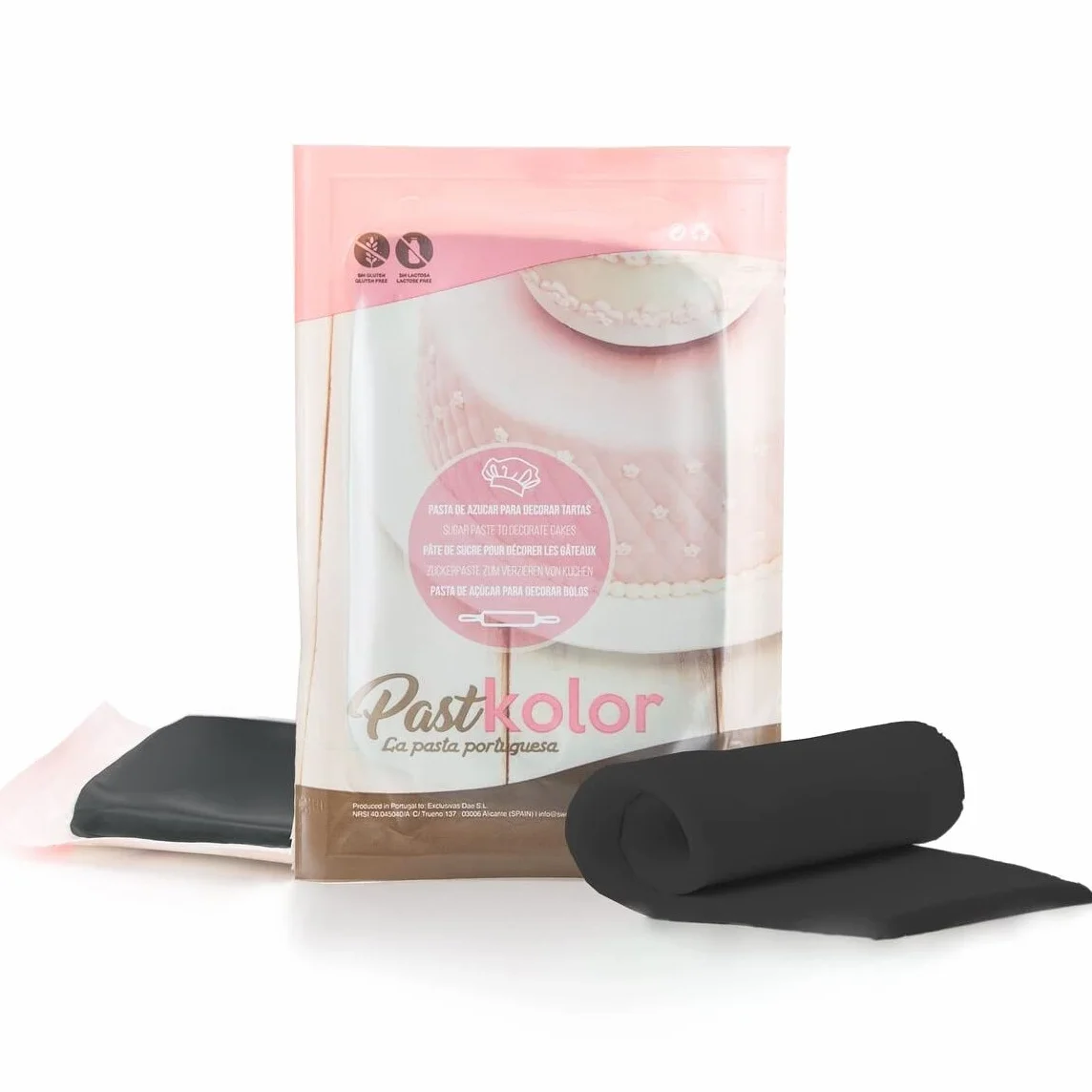 Fondant Pasta de Azúcar Past Kolor 250g Negro para Cubrir Tartas