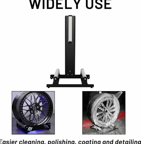 Soporte de limpieza de ruedas: herramienta rodante duradera para detalles eficientes del coche y lavado giratorio