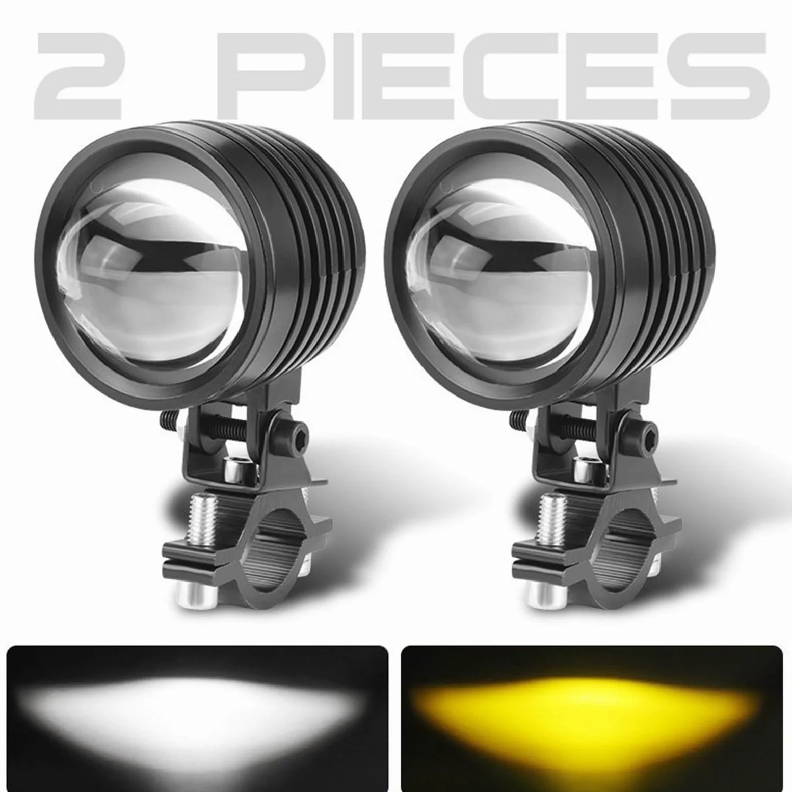 Foco LED Para Motocicleta, Luz Antiniebla Conducción Haz Alto Y Bajo, Lámparas Auxiliares Para Camiones, SUV Moto Coche, UTV Faros De Motocicleta