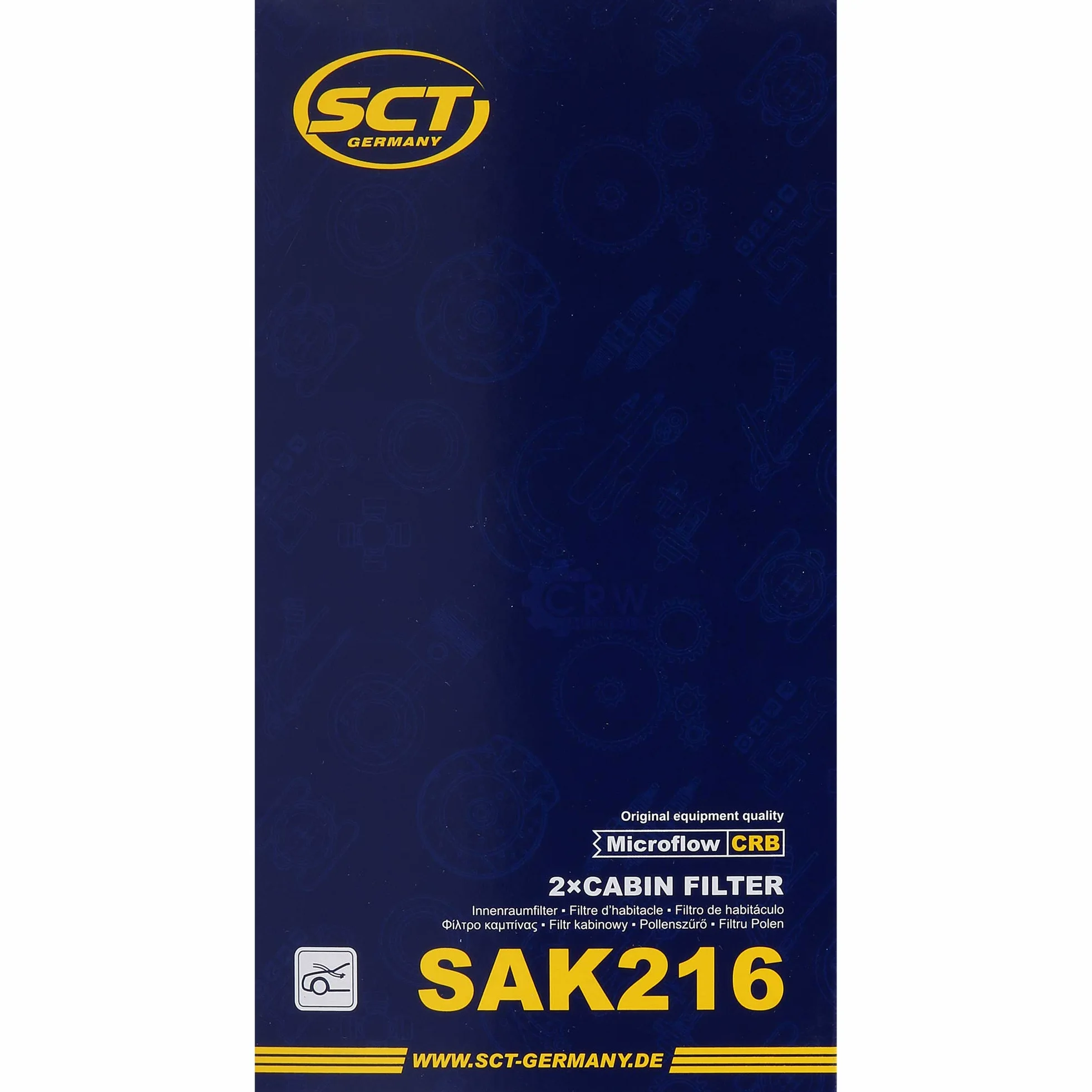 Set 85582248 SAK 216 10 filtros originales SCT para habitáculo, filtro de polen