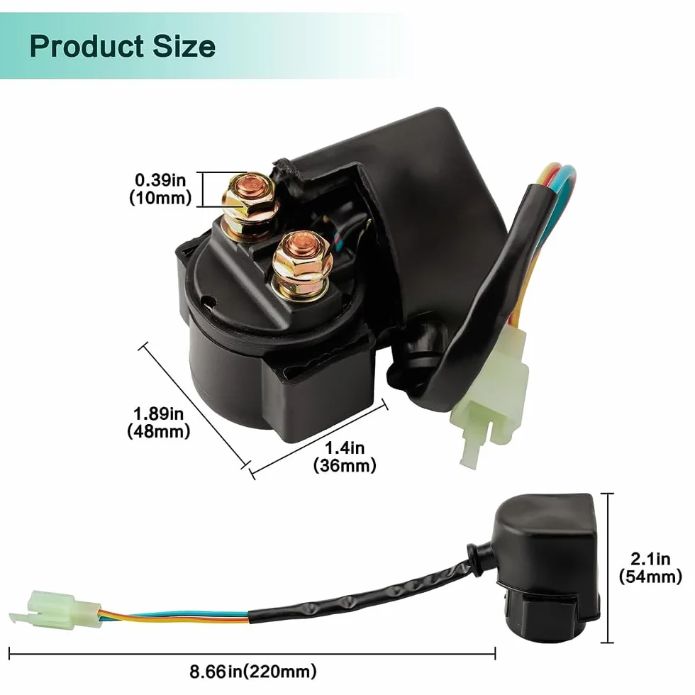 Greluma 1 Pieza Relé de solenoide de arranque para GY6 de 4 tiempos,50 cc,125 cc,150 cc,200 cc,250 cc,ATV,motos de cross,scooters,Go Kart,Dne Buggys,quad,4 ruedas,bicicleta de bolsillo,ciclomotor