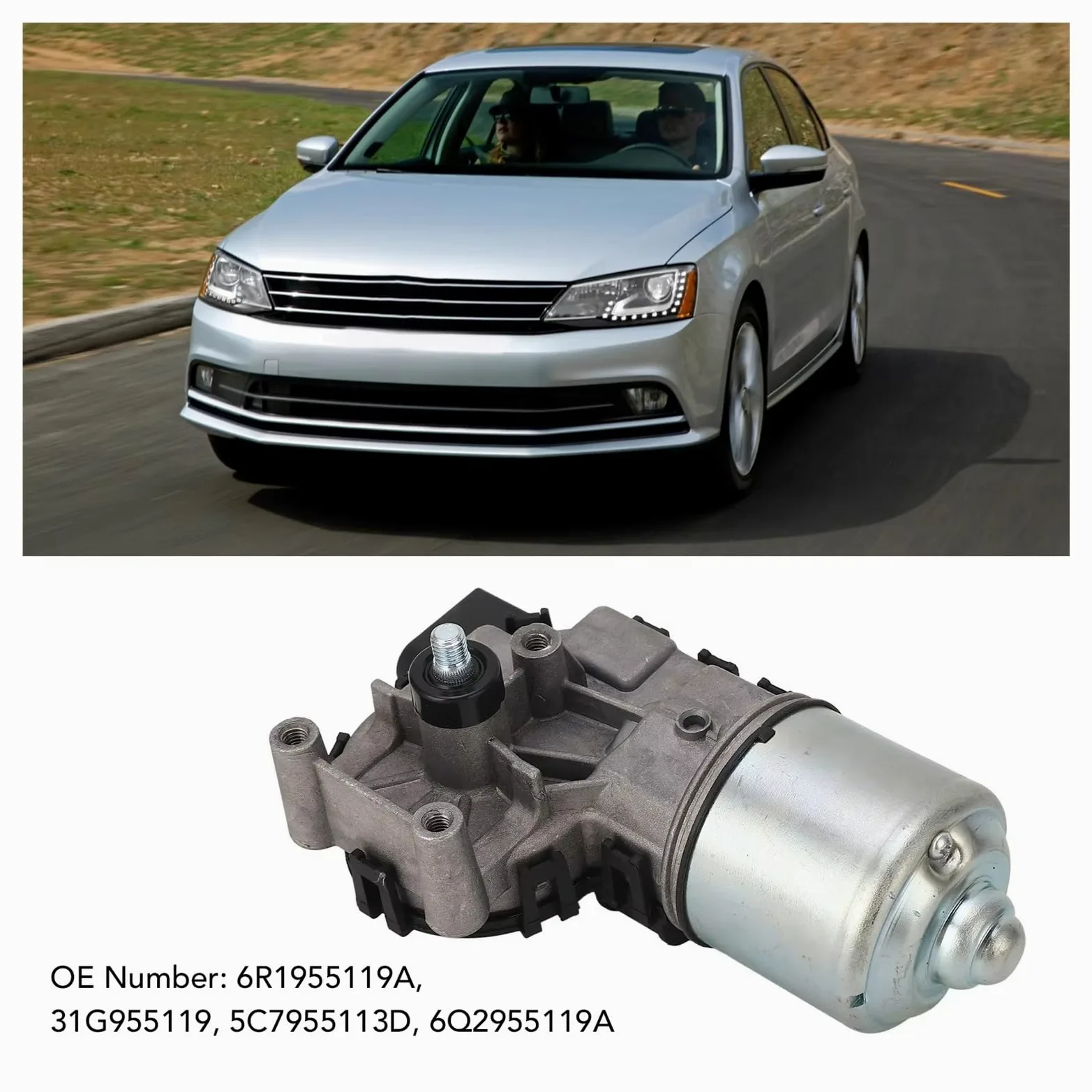 Motor del limpiaparabrisas Delantero para Jetta 2011-2015 Auto 6R1955119A 31G955119 5C7955113D 6Q2955119A Reemplazo del Motor del limpiaparabrisas