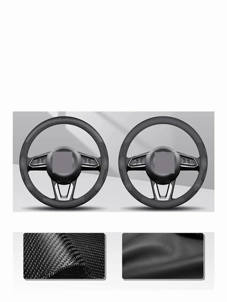 Funda Volante Coche Funda de Gamuza Fibra Carbono para Volante Coche Accesorios para Mazda 3 5 6 para Axela para Atenza CX30 CX5 CX8 CX9 MX5 RX7 BT50
