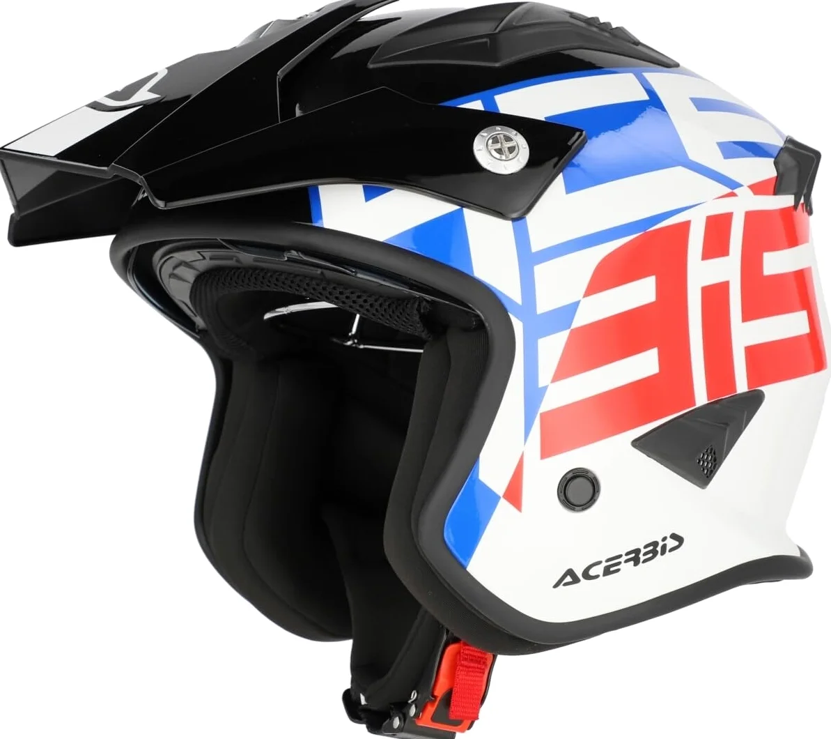 Acerbis Casco Jet Aria Graphic, Naranja flú/Negro, Talla S