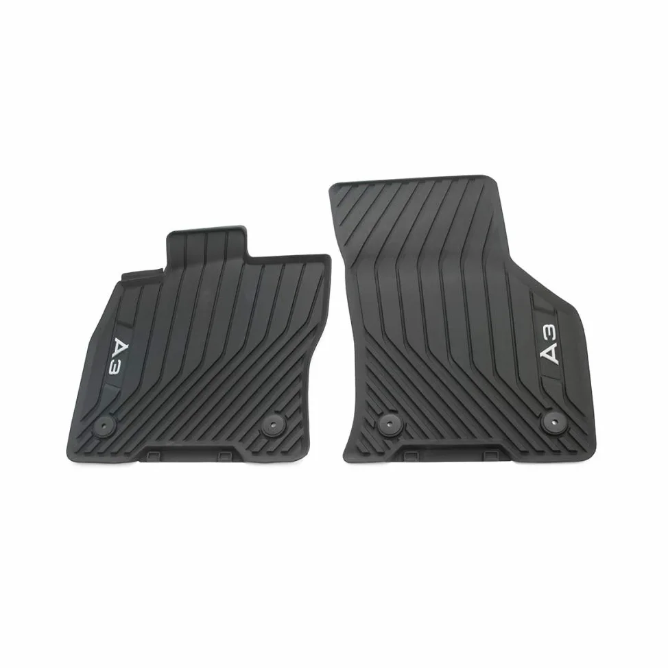 Audi 8Y1061501041 Alfombrillas de Goma para Todas Las Condiciones climáticas, 2 Alfombrillas de Goma Delanteras, con Texto A3, no para Mild-Hybrid/eTFSI