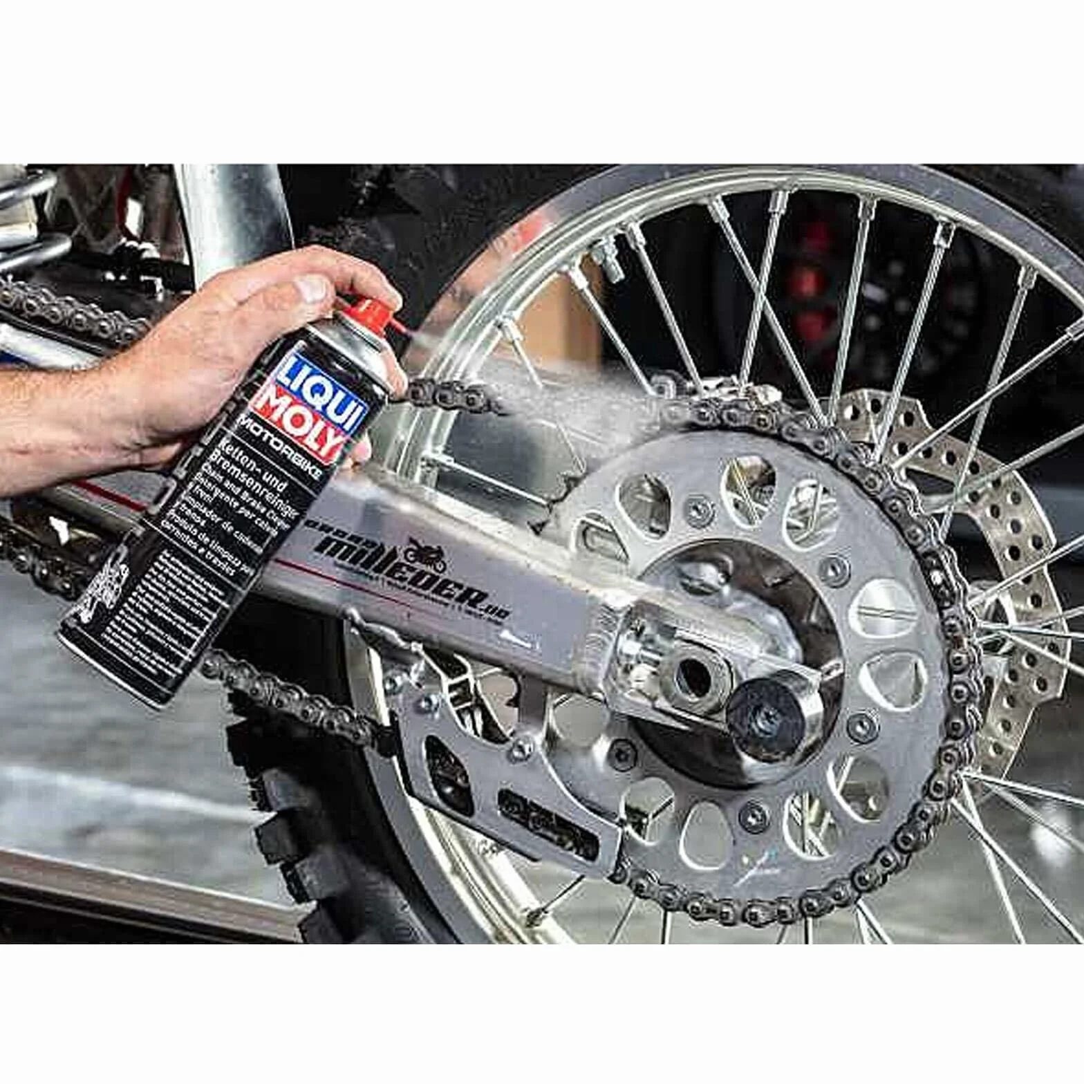 Liqui Moly Motorbike Limpiador de Cadenas y Frenos, 500 ml, Motocicleta, Limpiador de Cadenas, Limpiador de Frenos, Cuidado, Limpiador rápido, SKU 1602
