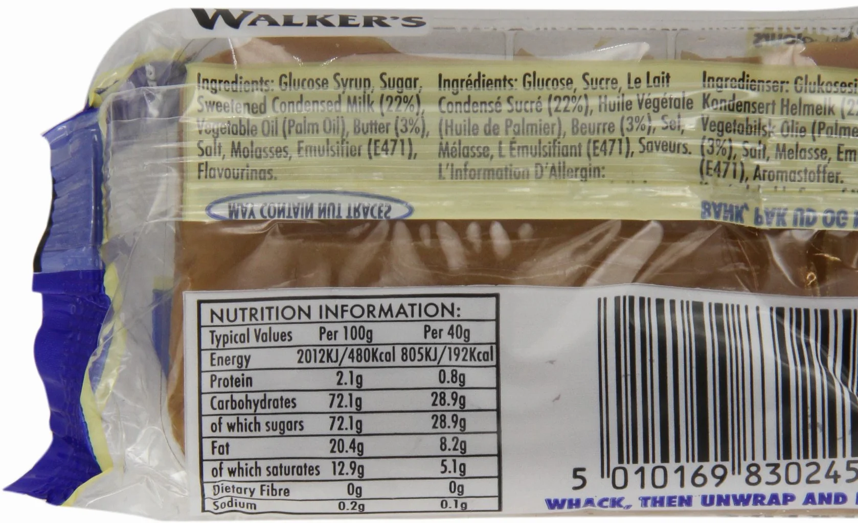 WALKERS NONSUCH Original Creamy Toffee Bars 100 g Pack of 10