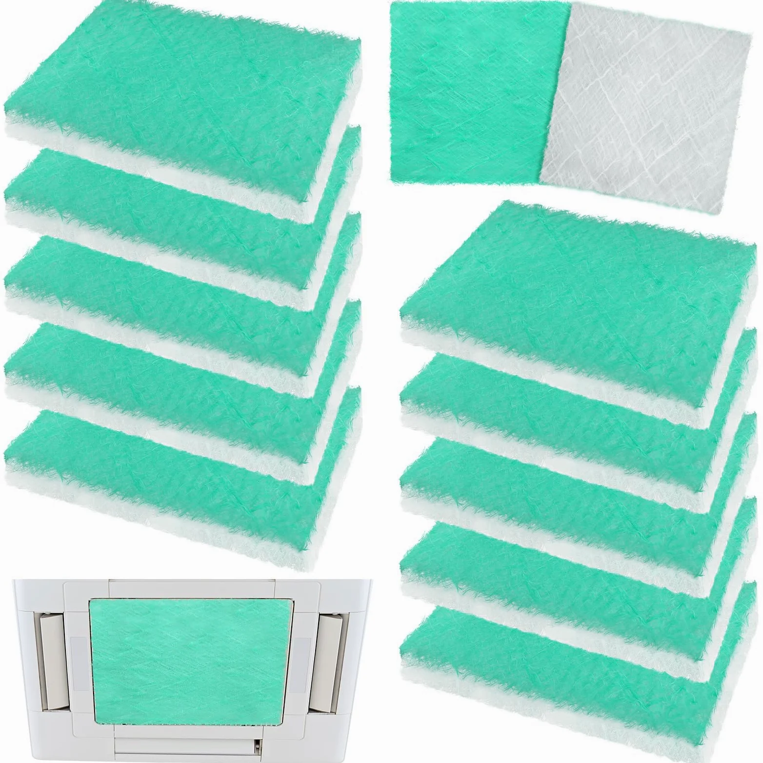 Motipuns Paquete de 50 filtros de escape para cabina de pintura, filtros de cabina de pintura en aerosol de fibra de vidrio, filtro de cabina de pulverización de aerógrafo resistente para cabina de