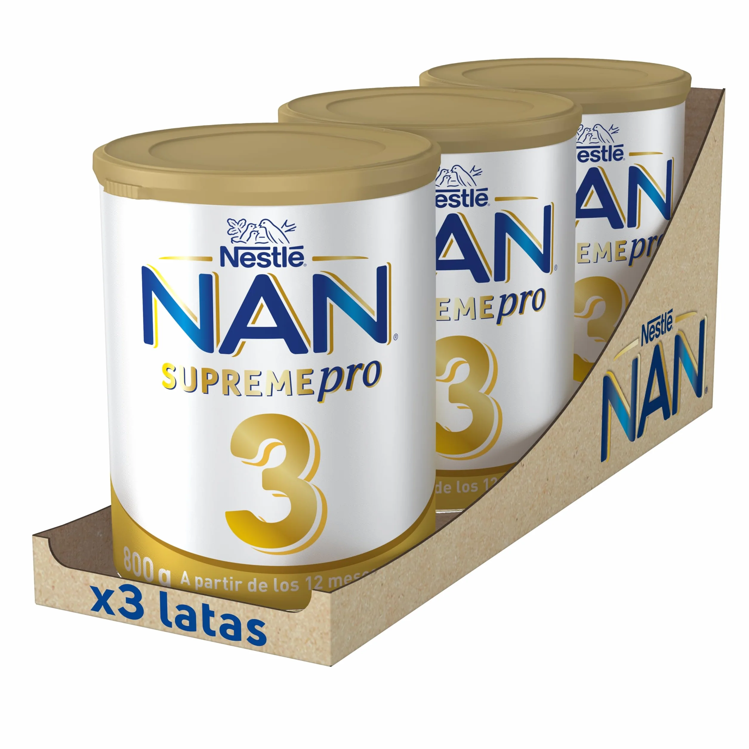 Nestlé NAN SUPREMEPRO 3 Leche de crecimiento en polvo, 3 x 800g