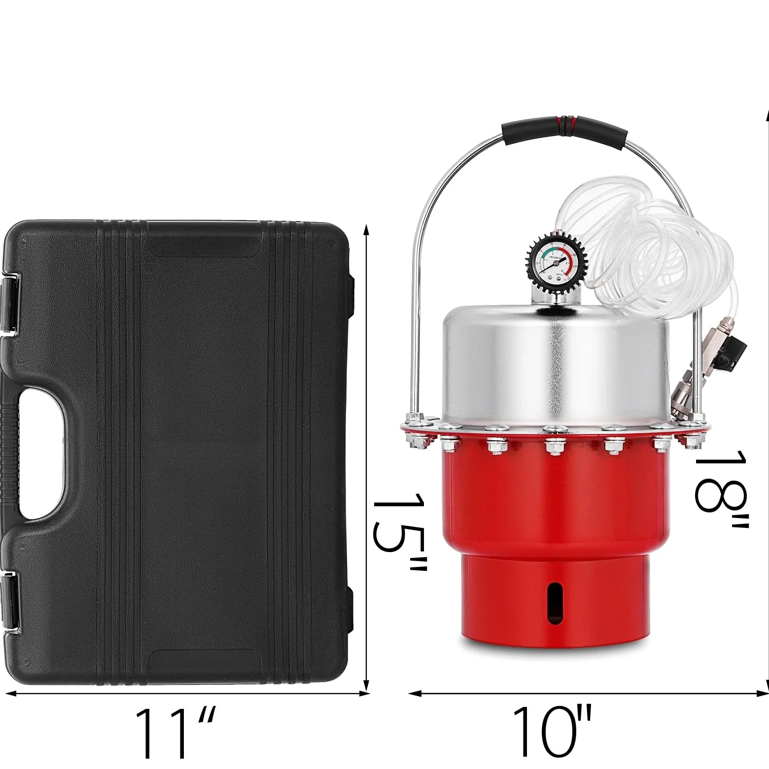 Kit de purga de frenos neumático a presión de aire, herramienta for cambio de aceite y líquido de frenos de coche con tanque de 5 l for purgar el de frenos y embrague.