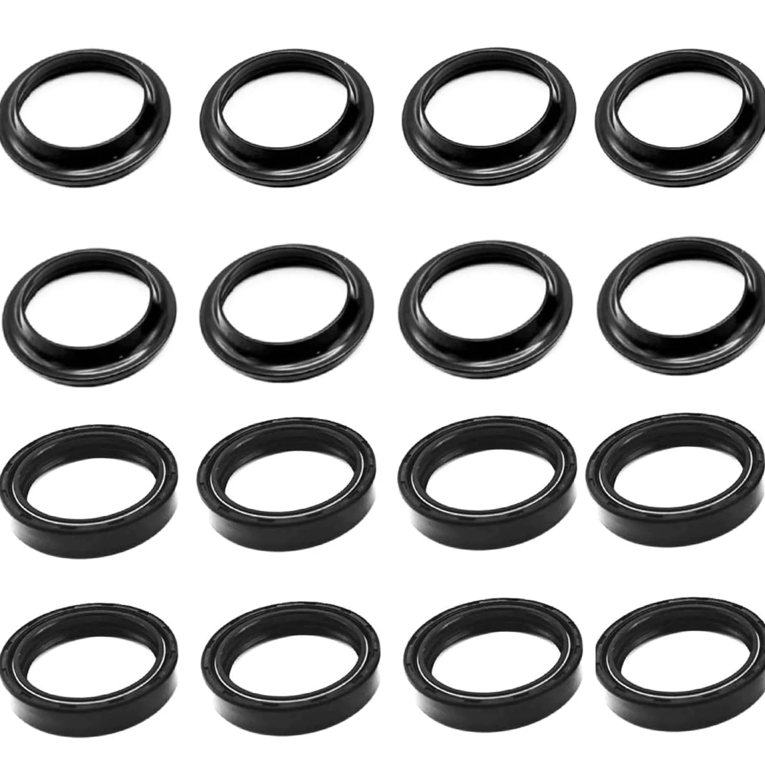 Compatible con el Kit de Sello de Polvo de Aceite de Horquilla Delantera | Recambios de juntas de amortiguadores for motos de calle.(Dust Oil Seal -4 Set)