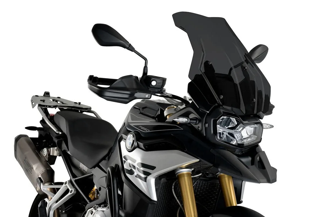 Puig 3595F Cúpula Touring Plus extra alta y aerodinámica en acrílico de alto impacto con perfil redondeado que maximiza protección y confort en ruta, Ahumado Oscuro