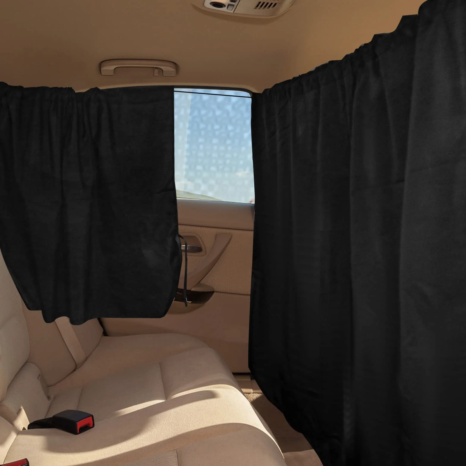 SAVITA 3 Uds Cortina para Auto, 1 Juego de Cortinas de Privacidad Parasol con 1 Asiento Trasero y 2 Laterales Cortina Divisoria para Ventanas Cortinas de Privacidad para Autos para Acampar Viajar