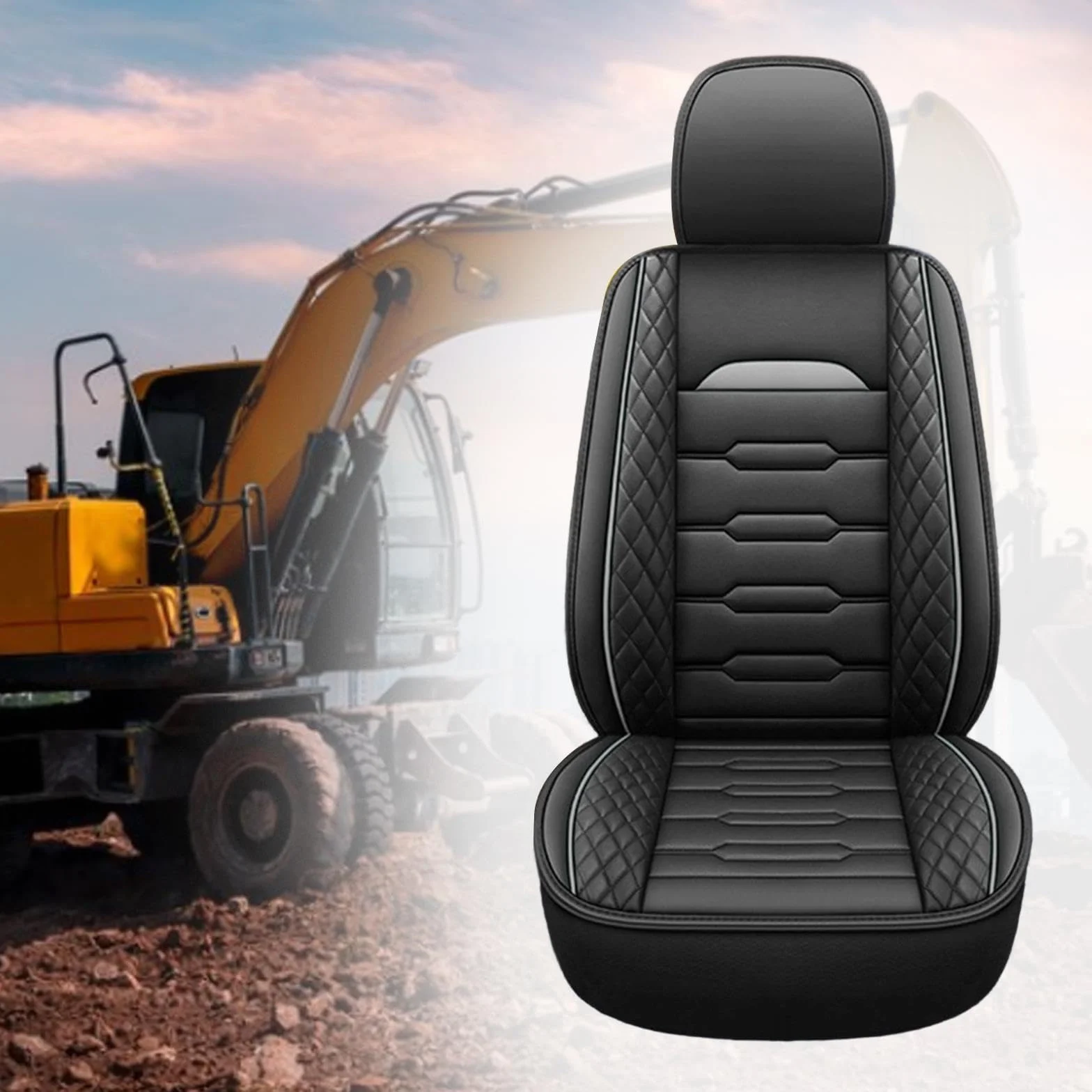 Sharplace Funda para asiento de excavadora, reemplazo directo, resistente, Gris